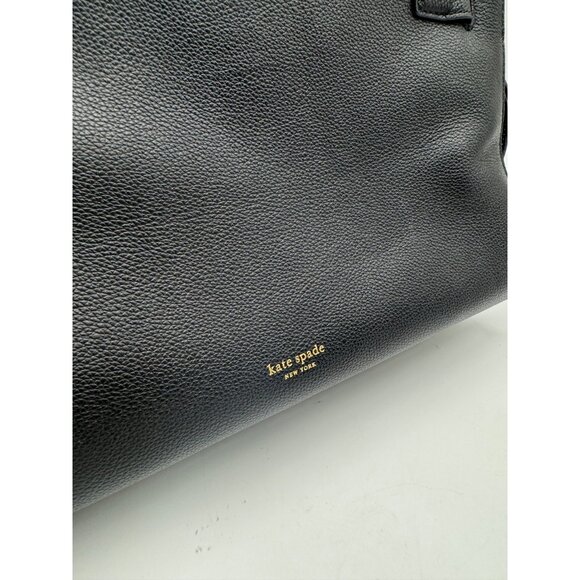 KATE SPADE NY Deco leather medium satchel crossbody bag - BLACK - Picture 12 of 14